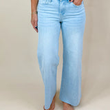 Choose Happy Vervet High Rise Wide Leg Light Wash Jeans - Jessi Jayne Boutique
