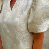 Champagne Vienna Floral Jacquard Dress