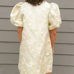 Champagne Vienna Floral Jacquard Dress - Jessi Jayne Boutique