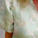 Sage Vienna Floral Jacquard Dress