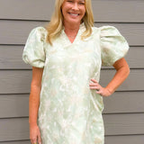 Sage Vienna Floral Jacquard Dress - Jessi Jayne Boutique