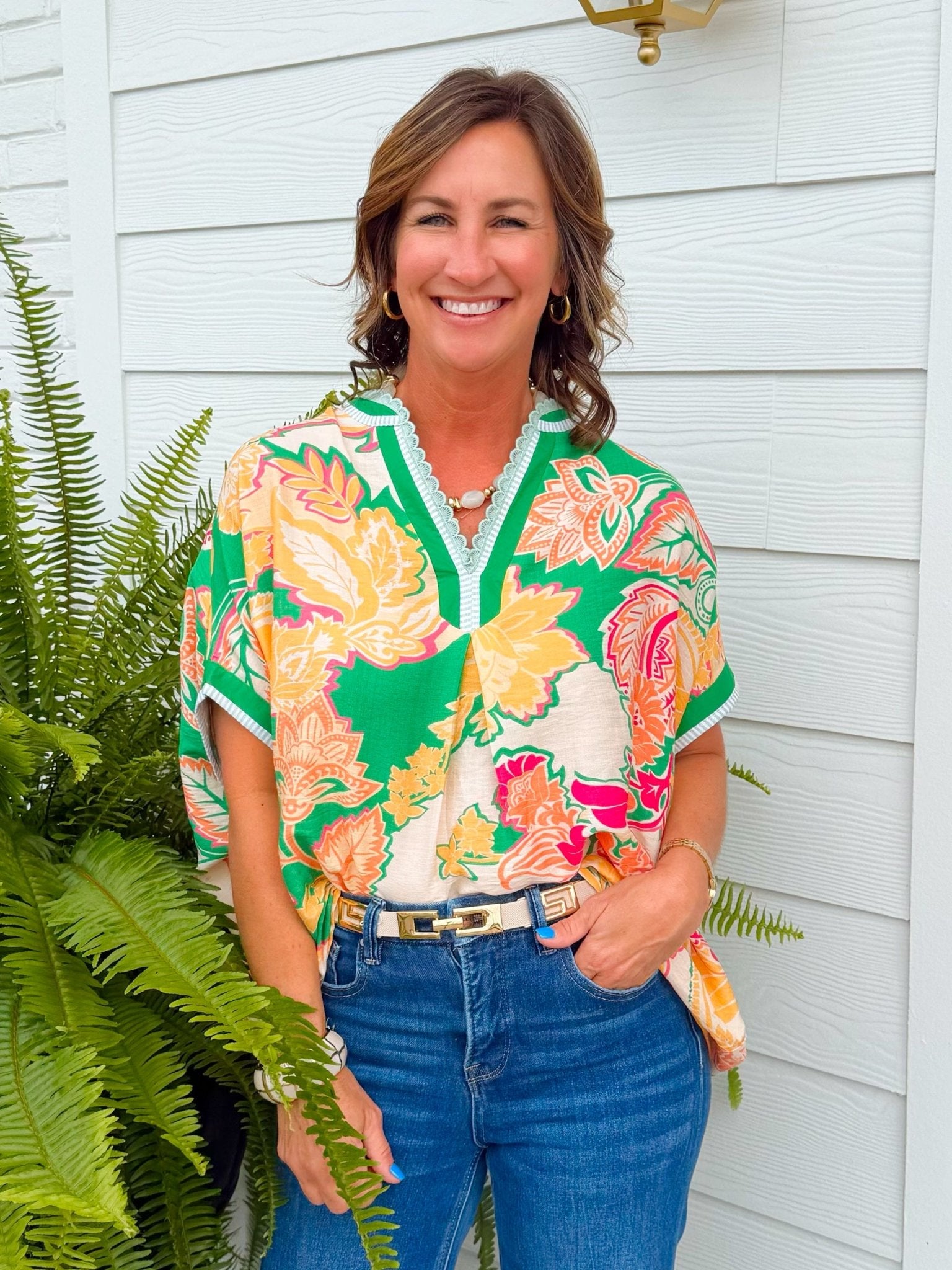 Tropic Pop Print Statement Top - Jessi Jayne Boutique