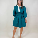 Olive & Ivory Ruffle Trim Poplin Dress - Jessi Jayne Boutique