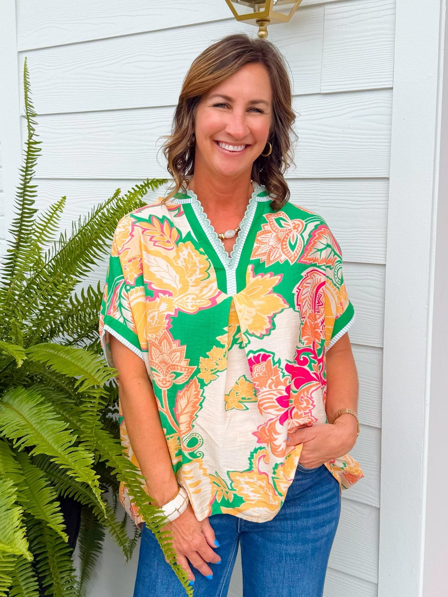 Tropic Pop Print Statement Top - Jessi Jayne Boutique