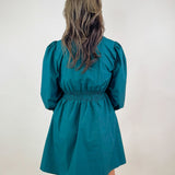 Olive & Ivory Ruffle Trim Poplin Dress - Jessi Jayne Boutique