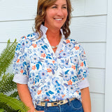 Lavender Garden Contrast Blouse - Jessi Jayne Boutique