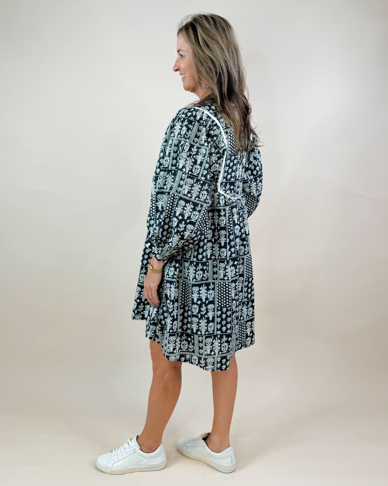 Prairie Story Tie Neck Babydoll Dress - Jessi Jayne Boutique