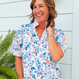 Lavender Garden Contrast Blouse - Jessi Jayne Boutique