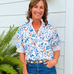 Lavender Garden Contrast Blouse - Jessi Jayne Boutique