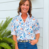 Lavender Garden Contrast Blouse - Jessi Jayne Boutique