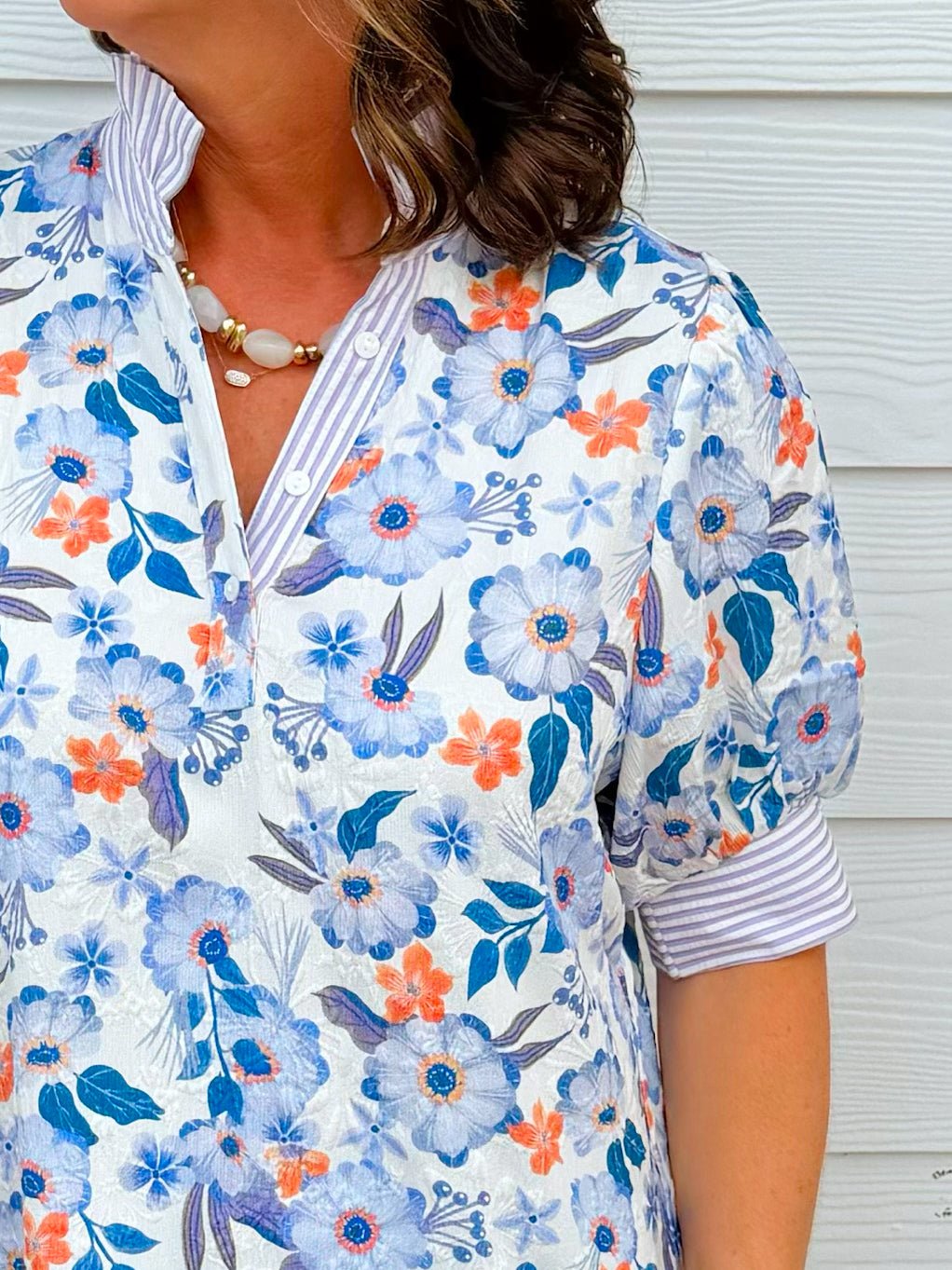 Lavender Garden Contrast Blouse - Jessi Jayne Boutique