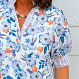 Lavender Garden Contrast Blouse - Jessi Jayne Boutique