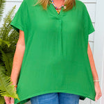 Feel Good Favorite Green Blouse - Jessi Jayne Boutique
