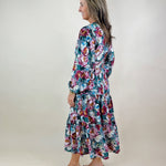 Autumn Bloom Smocked Waist Midi Dress - Jessi Jayne Boutique