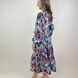 Autumn Bloom Smocked Waist Midi Dress - Jessi Jayne Boutique