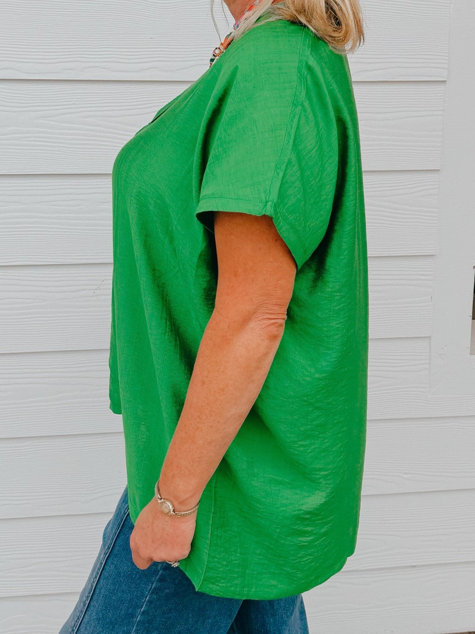 Feel Good Favorite Green Blouse - Jessi Jayne Boutique