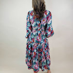 Autumn Bloom Smocked Waist Midi Dress - Jessi Jayne Boutique