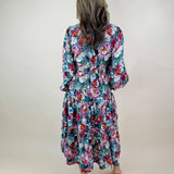 Autumn Bloom Smocked Waist Midi Dress - Jessi Jayne Boutique