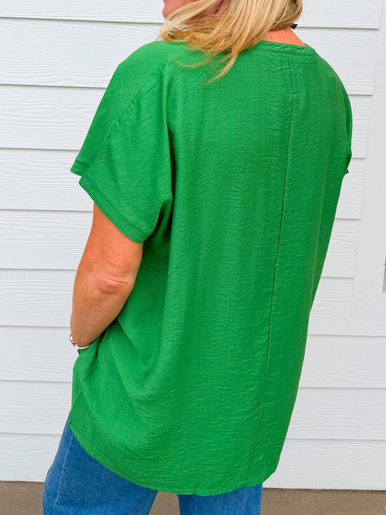 Feel Good Favorite Green Blouse - Jessi Jayne Boutique