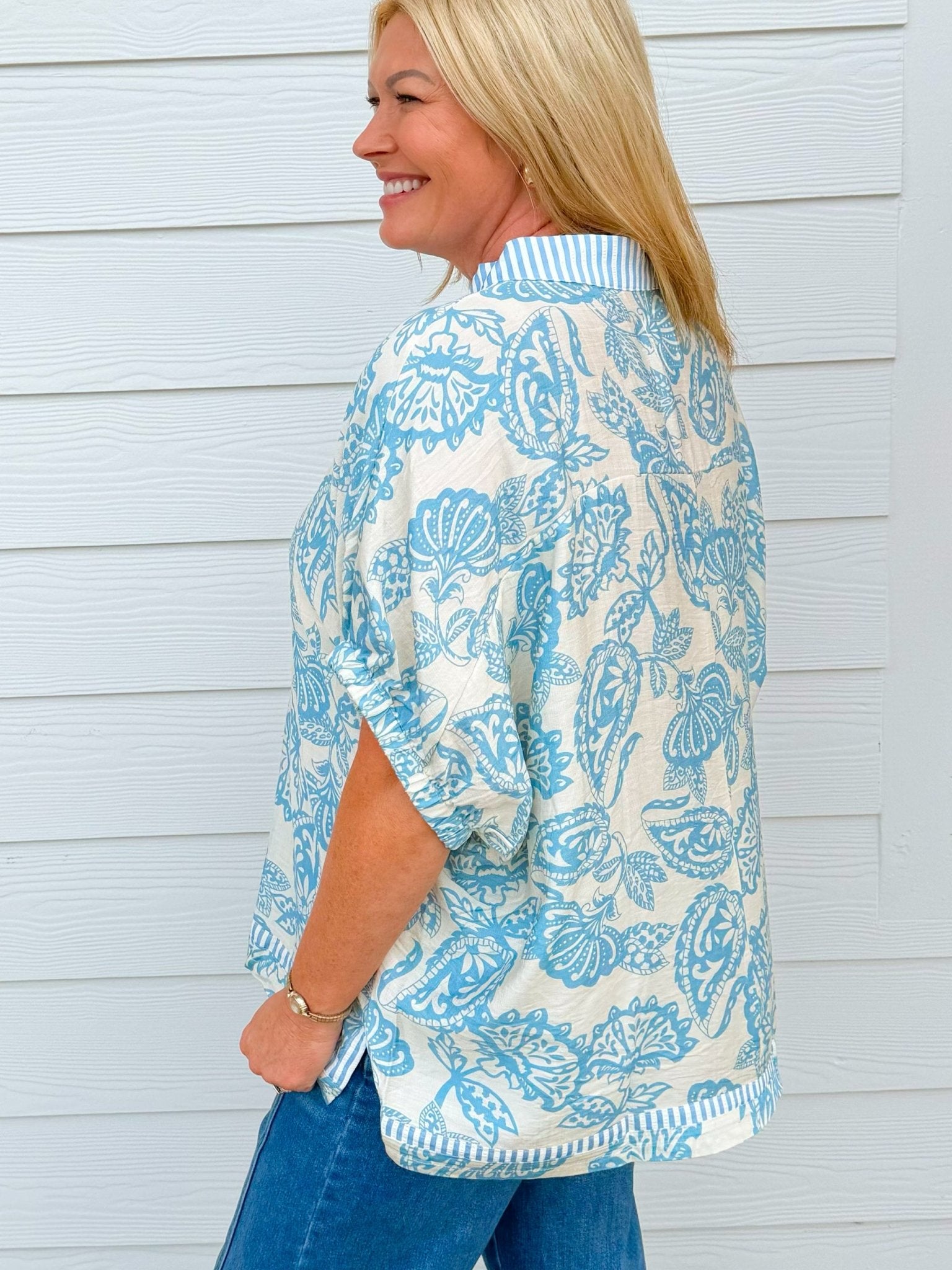 Misty Harbor Print Top - Jessi Jayne Boutique