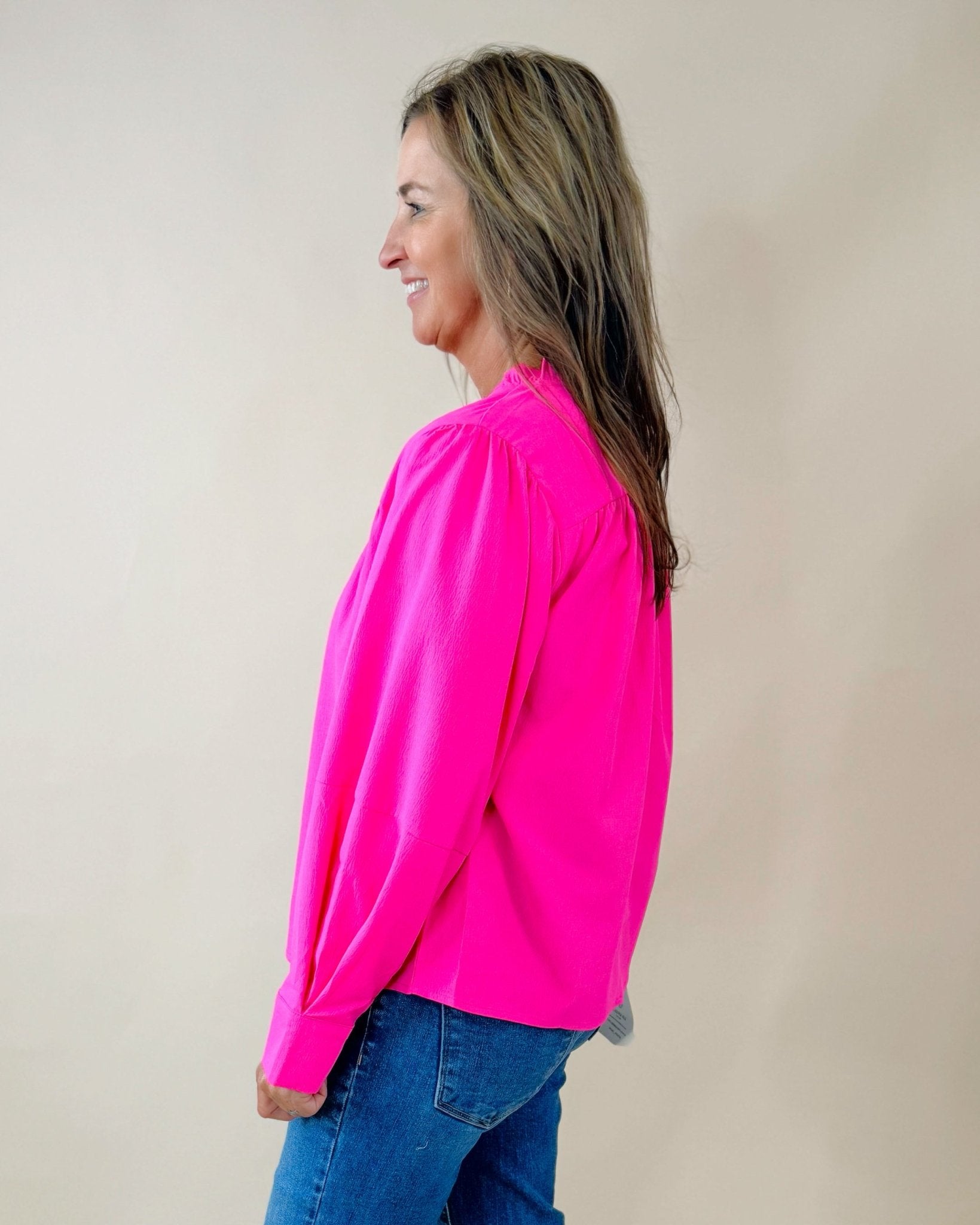 Bold Beginnings Ruffle Neck Long Sleeve Top - Jessi Jayne Boutique