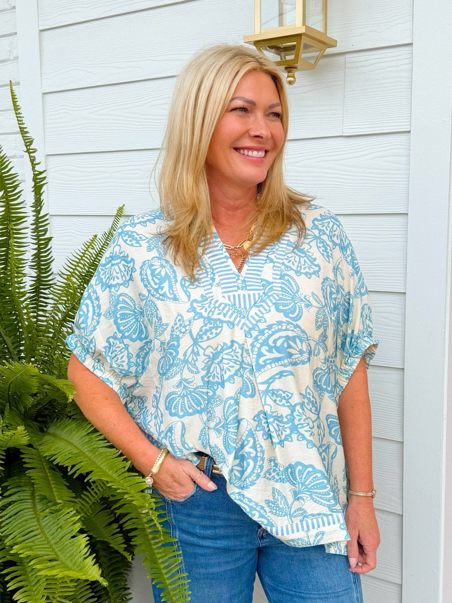 Misty Harbor Print Top - Jessi Jayne Boutique