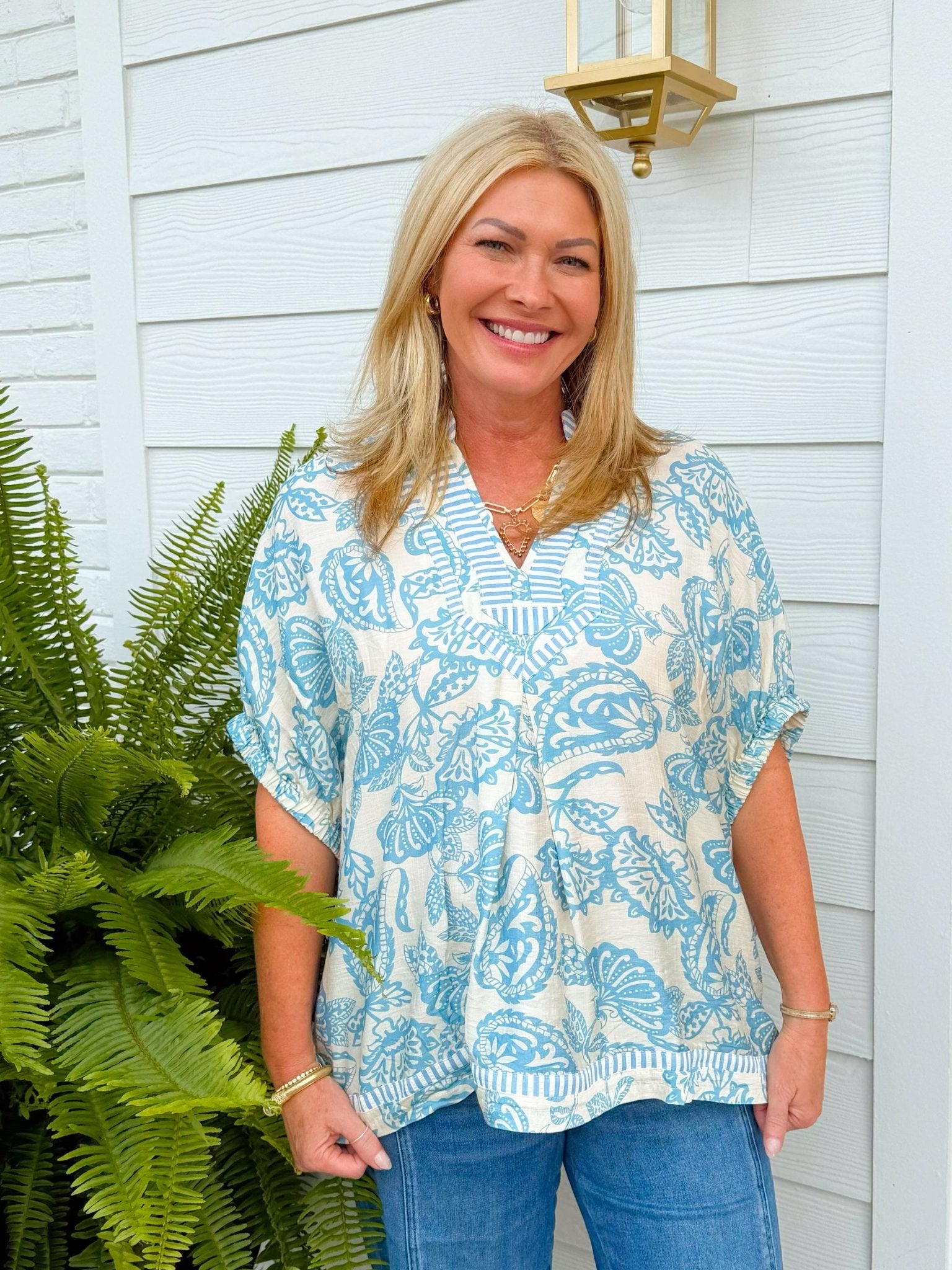 Misty Harbor Print Top - Jessi Jayne Boutique