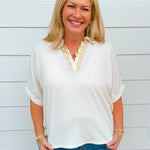 Easy Days Contrast V - Neck Top - Jessi Jayne Boutique