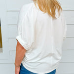 Easy Days Contrast V - Neck Top - Jessi Jayne Boutique