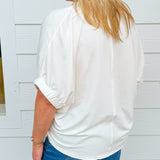 Easy Days Contrast V - Neck Top - Jessi Jayne Boutique