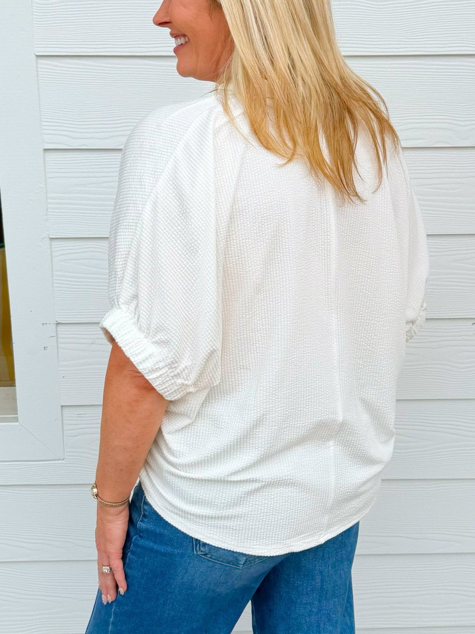 Easy Days Contrast V - Neck Top - Jessi Jayne Boutique