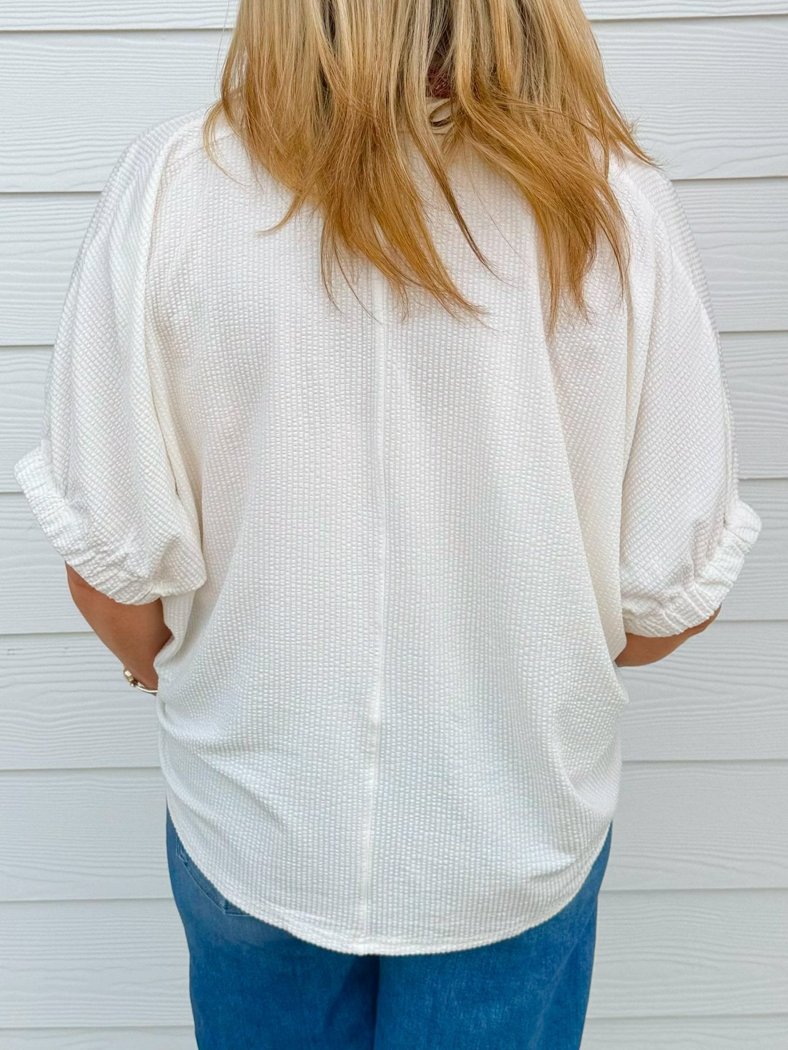 Easy Days Contrast V - Neck Top - Jessi Jayne Boutique