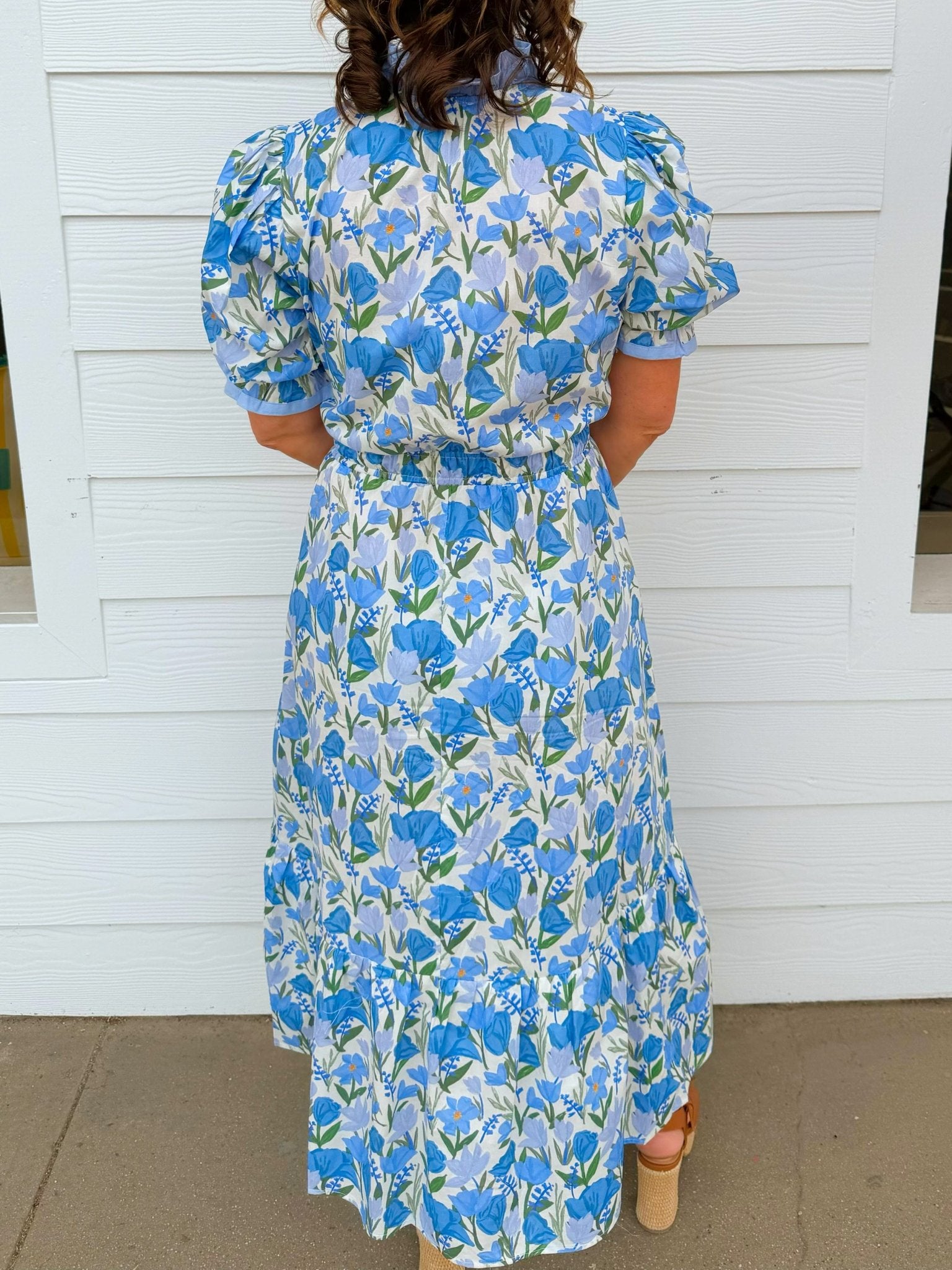 Bloom and Breeze Floral Midi Dress - Jessi Jayne Boutique