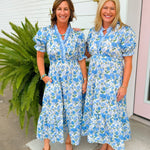 Bloom and Breeze Floral Midi Dress - Jessi Jayne Boutique
