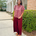 Berry Twist Smocked Sleeve Top - Jessi Jayne Boutique