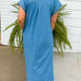 Weekend Stroll Denim Midi Dress - Jessi Jayne Boutique