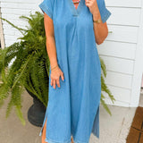 Weekend Stroll Denim Midi Dress - Jessi Jayne Boutique