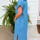 Weekend Stroll Denim Midi Dress - Jessi Jayne Boutique