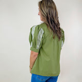 Olive Orchard Embroidered Top - Jessi Jayne Boutique