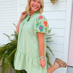 Garden Gleam Embroidered Dress - Jessi Jayne Boutique