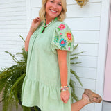 Garden Gleam Embroidered Dress - Jessi Jayne Boutique