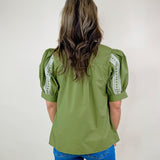 Olive Orchard Embroidered Top - Jessi Jayne Boutique