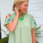 Garden Gleam Embroidered Dress - Jessi Jayne Boutique