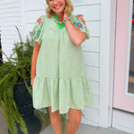 Garden Gleam Embroidered Dress - Jessi Jayne Boutique