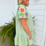 Garden Gleam Embroidered Dress - Jessi Jayne Boutique