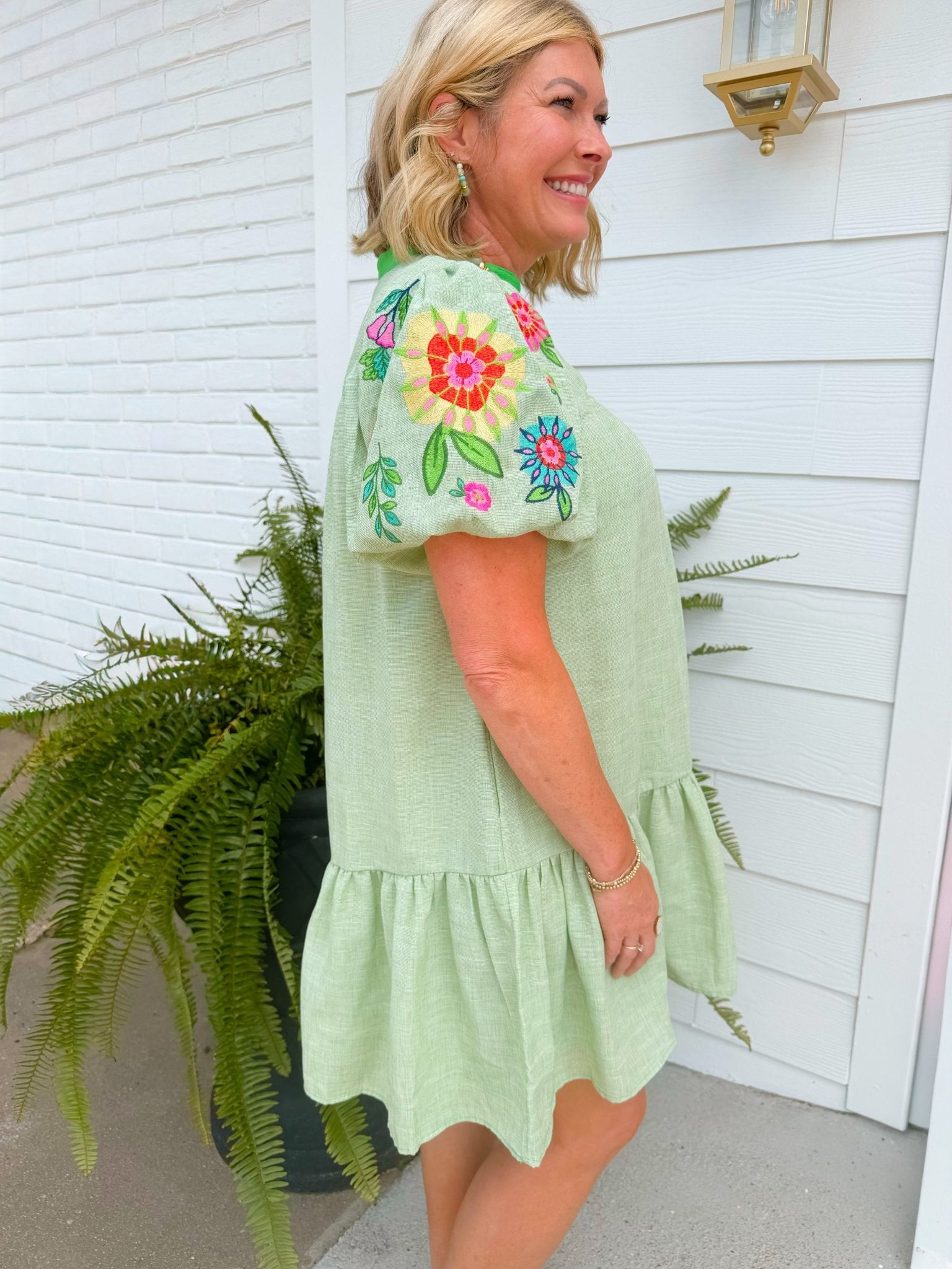 Garden Gleam Embroidered Dress - Jessi Jayne Boutique