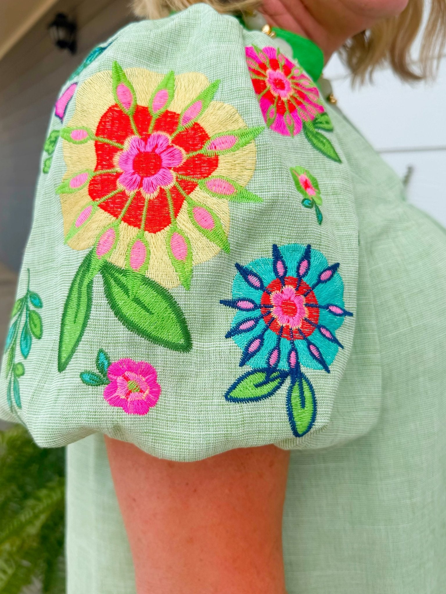 Garden Gleam Embroidered Dress - Jessi Jayne Boutique