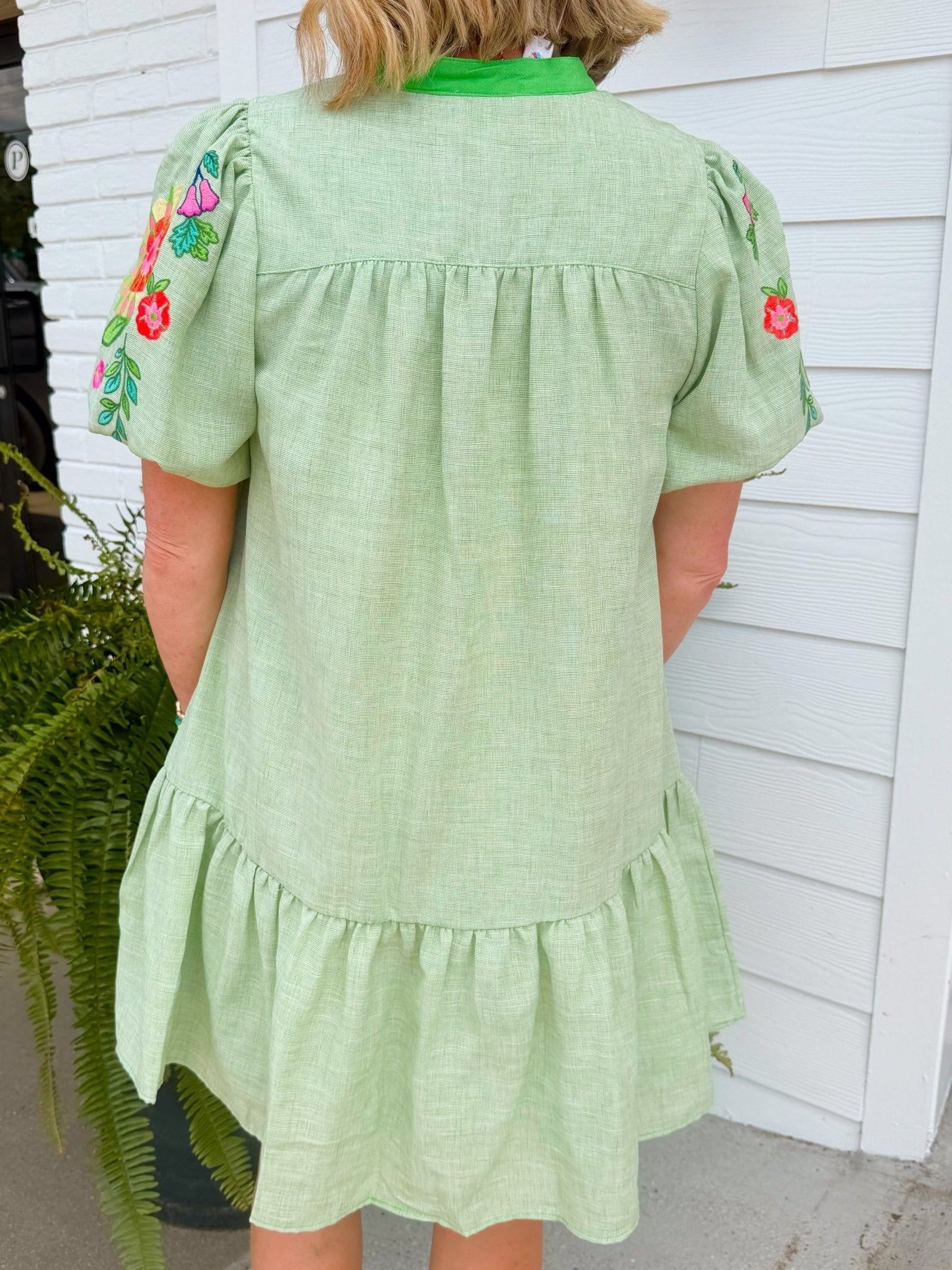 Garden Gleam Embroidered Dress - Jessi Jayne Boutique
