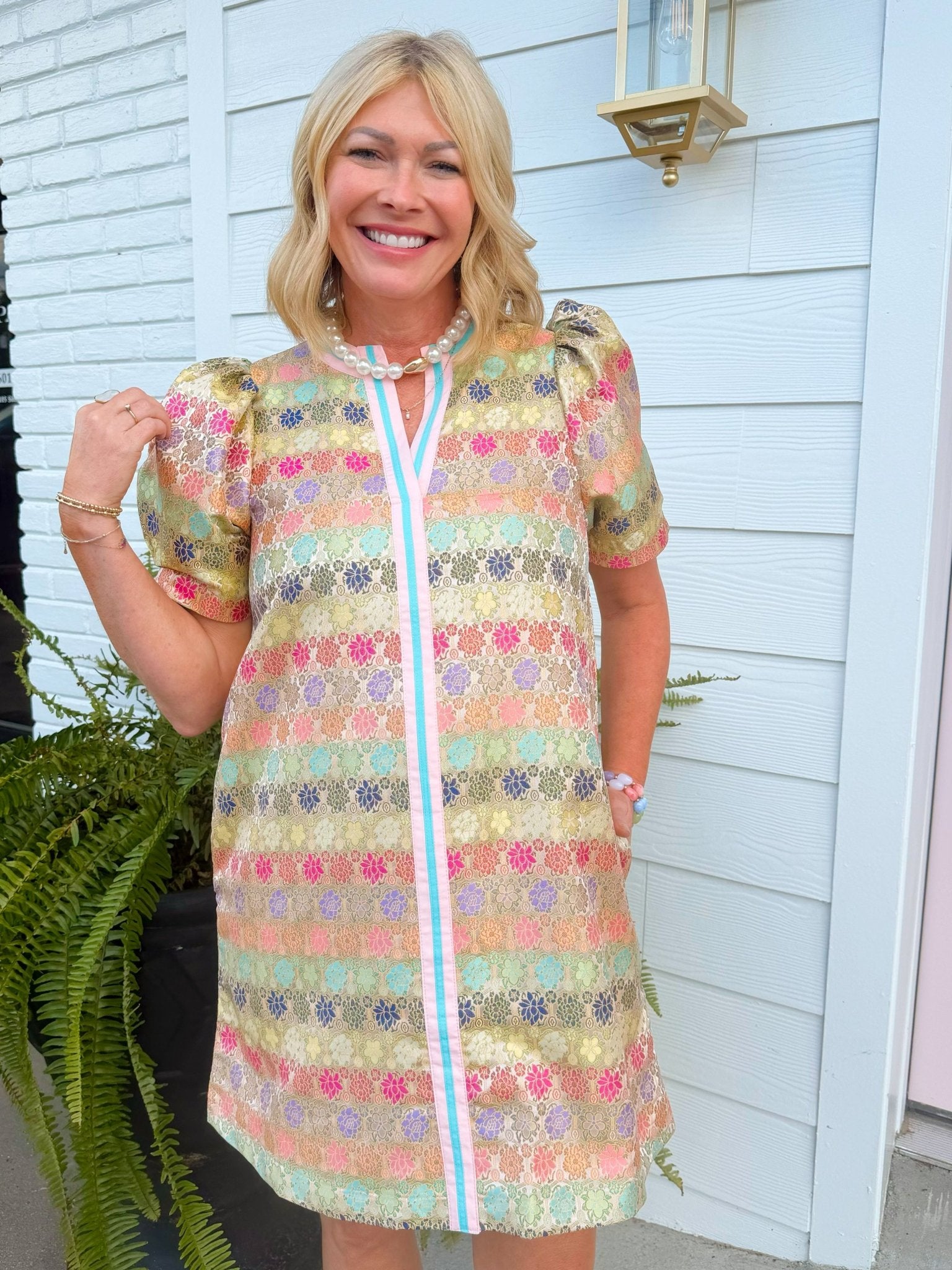 Sweet Magnolia Jacquard Dress - Jessi Jayne Boutique