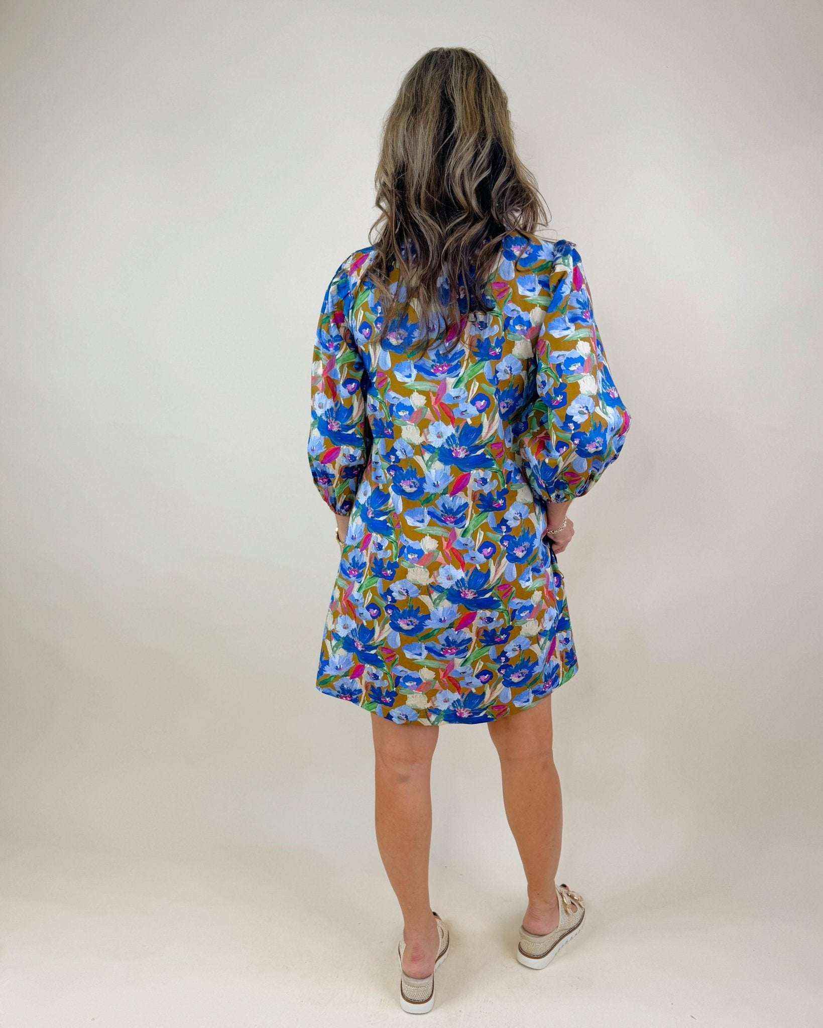 Wildflower Mosaic Poplin Dress - Jessi Jayne Boutique